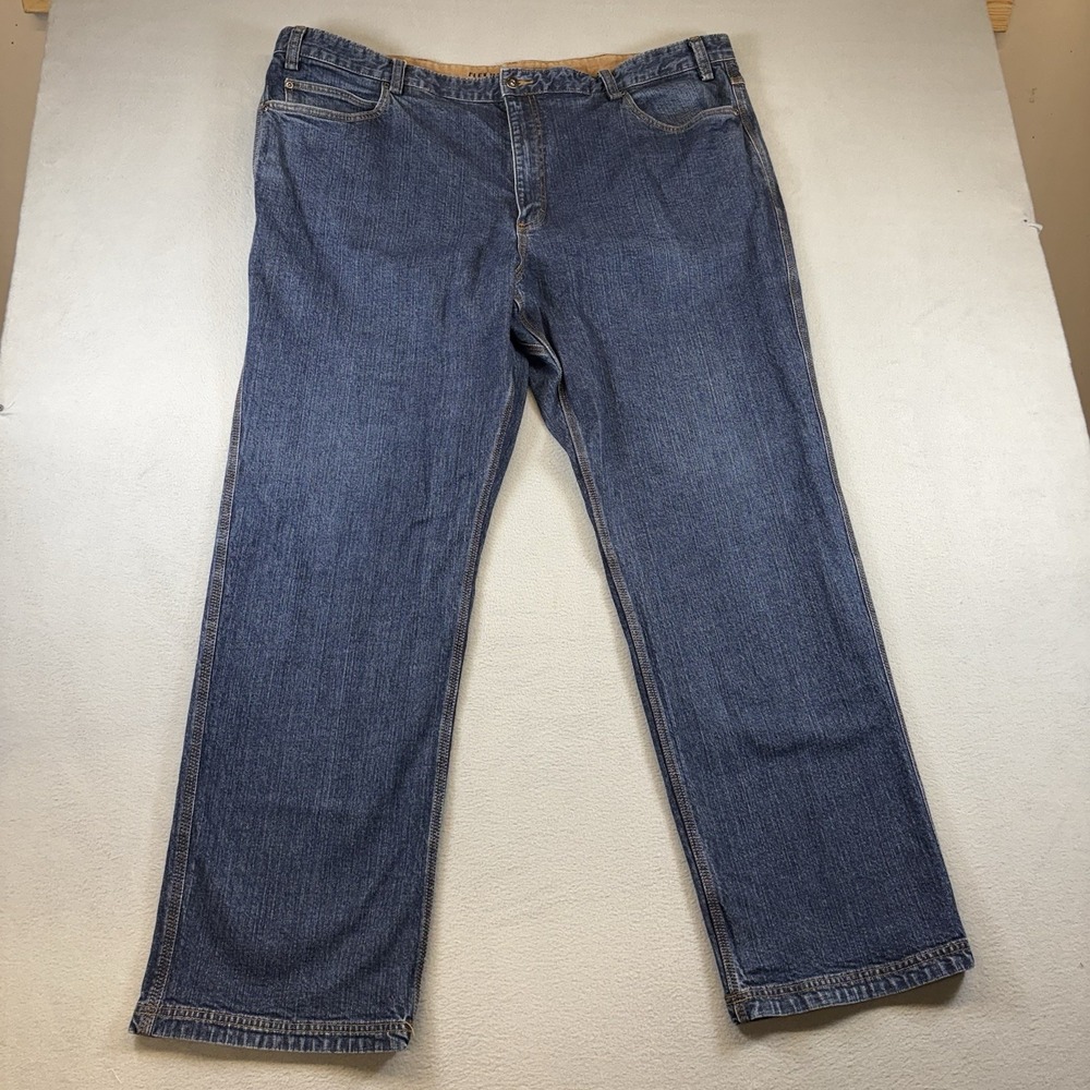 Duluth Trading Flex Ballroom Jeans Mens 48x34 Blue Denim Stretch Work Pants